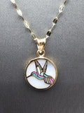 14k Gold Chain w/pendant - Hummingbird