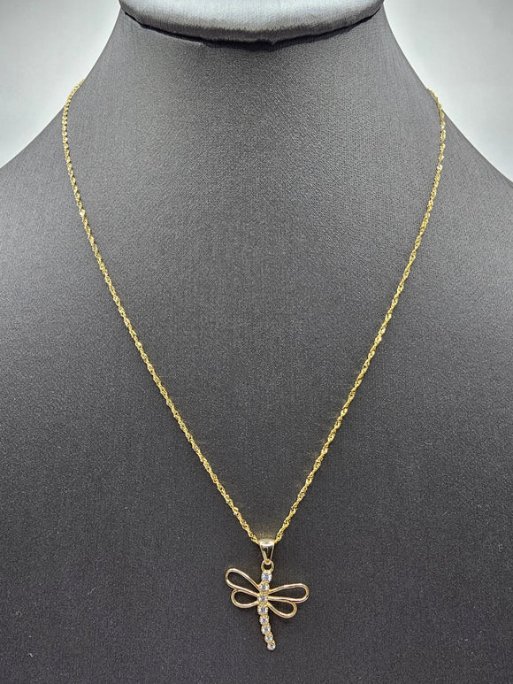 14k Gold Chain w/pendant - Dragonfly