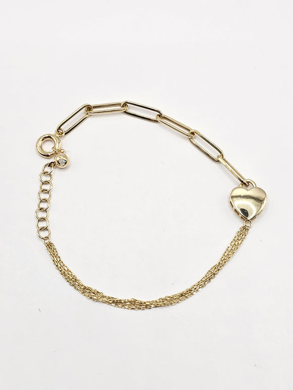 14k Gold Bracelet - Heart