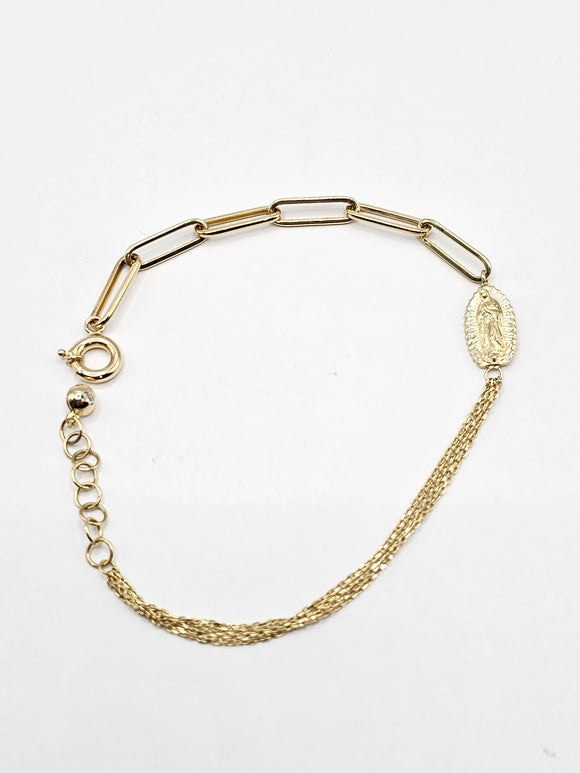 14k Gold Bracelet - Virgin Mary