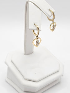 14K Gold Earrings - Heart w/Infinity