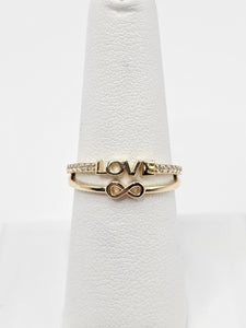 14K Gold Ring - Love w/Infinity