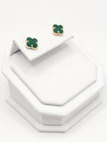 14K Gold Earrings - Green Clover