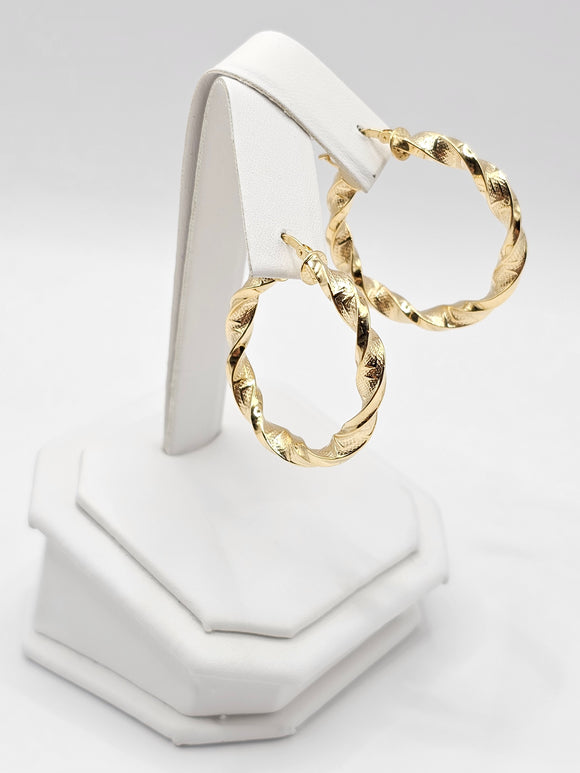 14K Gold Earrings - Huggie Hoops