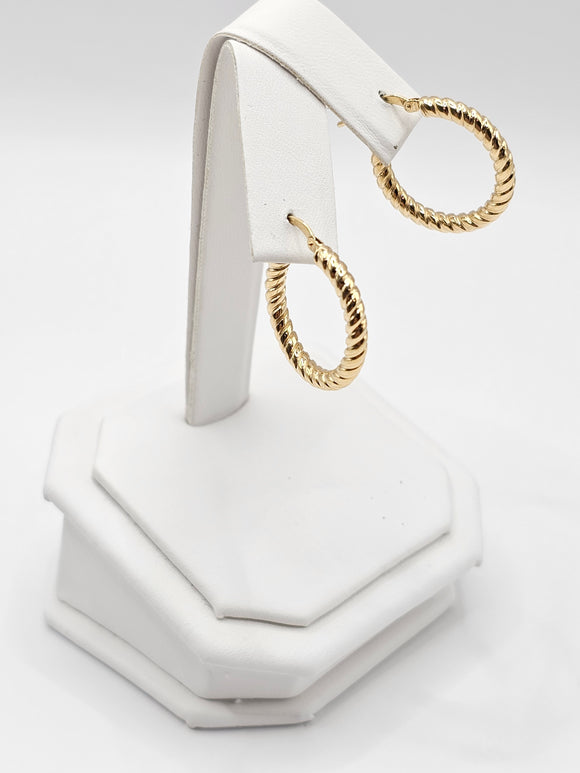 14K Gold Earrings - Huggie Hoops