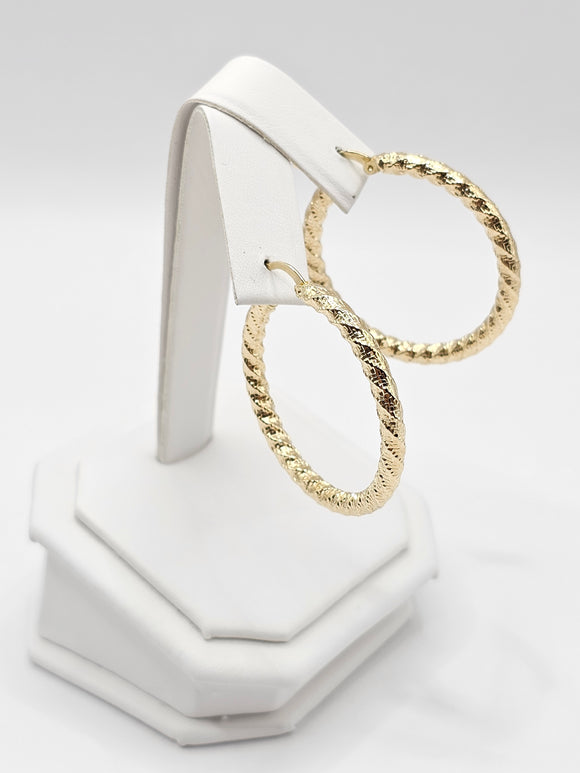 14K Gold Earrings - Huggie Hoops