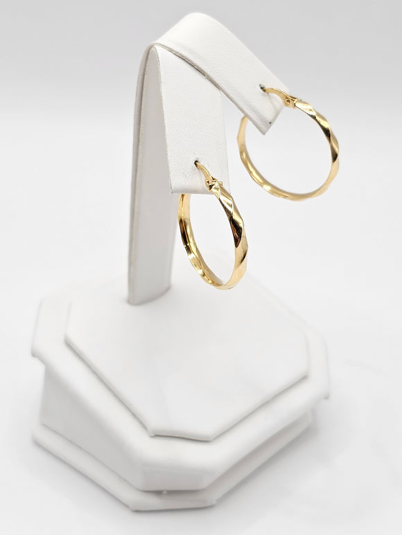 14K Gold Earrings - Huggie Hoops