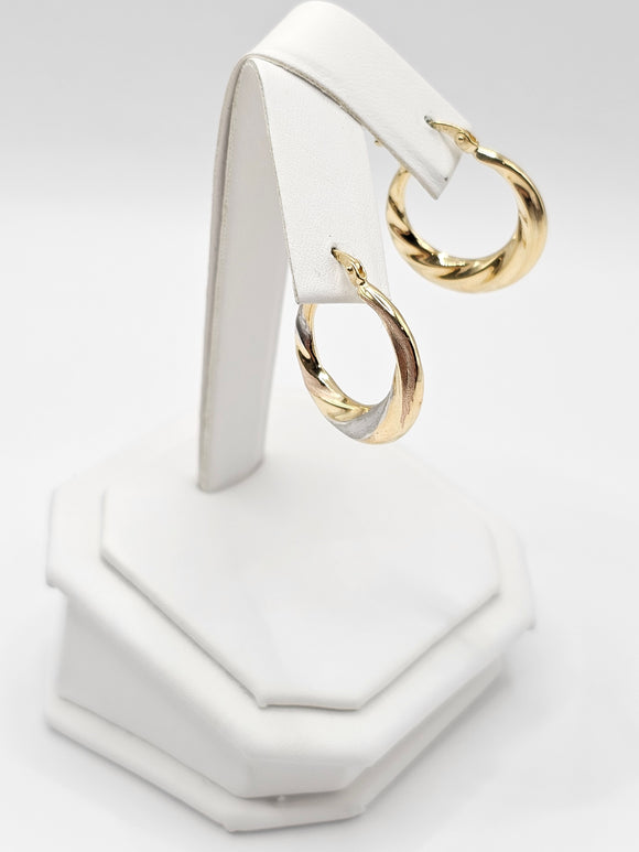 14K Gold Earrings - Huggie Hoops