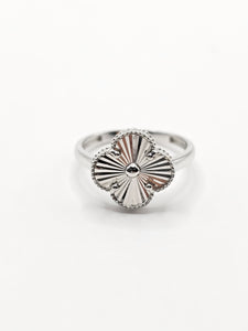 14K White Gold Ring - Clover