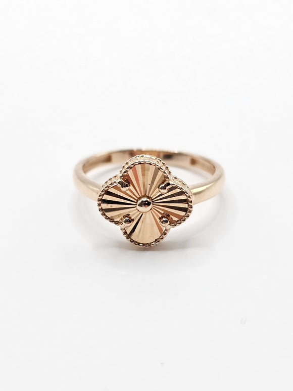 14K Gold Ring - Rose Gold Clover