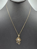 14k Gold Chain w/pendant - Flower