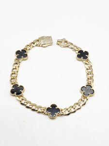 14k Gold Bracelet - Black Clover