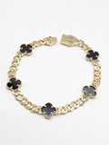 14k Gold Bracelet - Black Clover