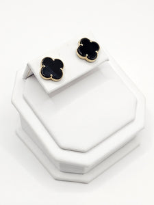 14K Gold Earrings - Black Clover