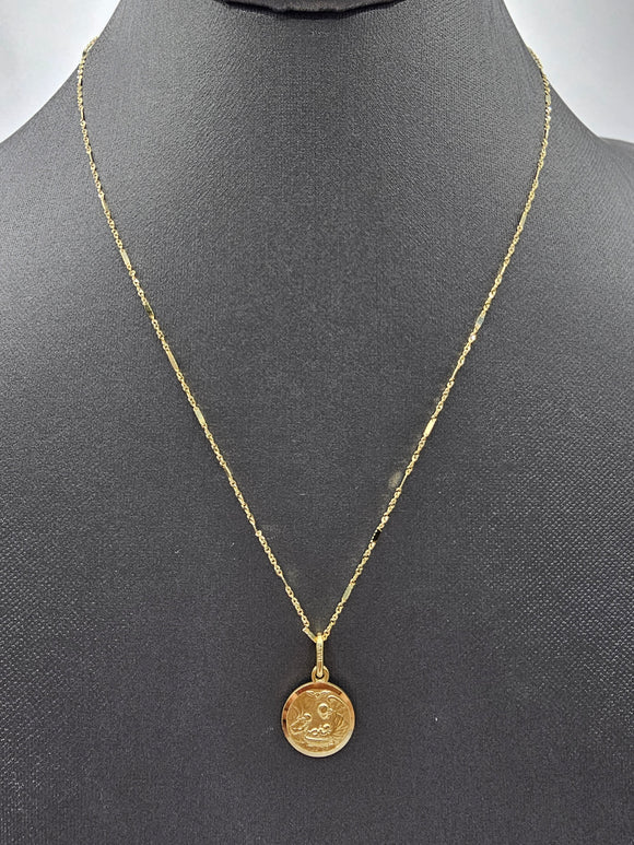 14k Gold Chain w/Pendant - Baptism