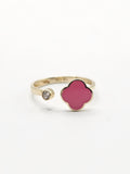 14K Gold Ring - Pink Clover