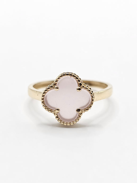 14K Gold Ring - Pink Clover