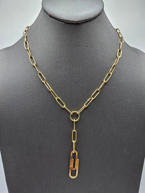 14k Gold Necklace - Paperclip