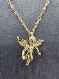 14k Gold Rope Chain w/Pendant - Angel