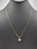 14k Gold Chain w/Pendant, Ring & Earrings Set - Heart