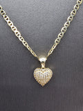 14k Gold Chain w/Pendant, Ring & Earrings Set - Heart