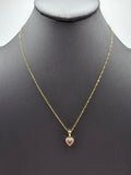 14k Gold Chain w/Pendant, Ring & Earrings Set - Heart
