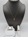 14k Gold Chain w/Pendant, Ring & Earrings Set - Heart