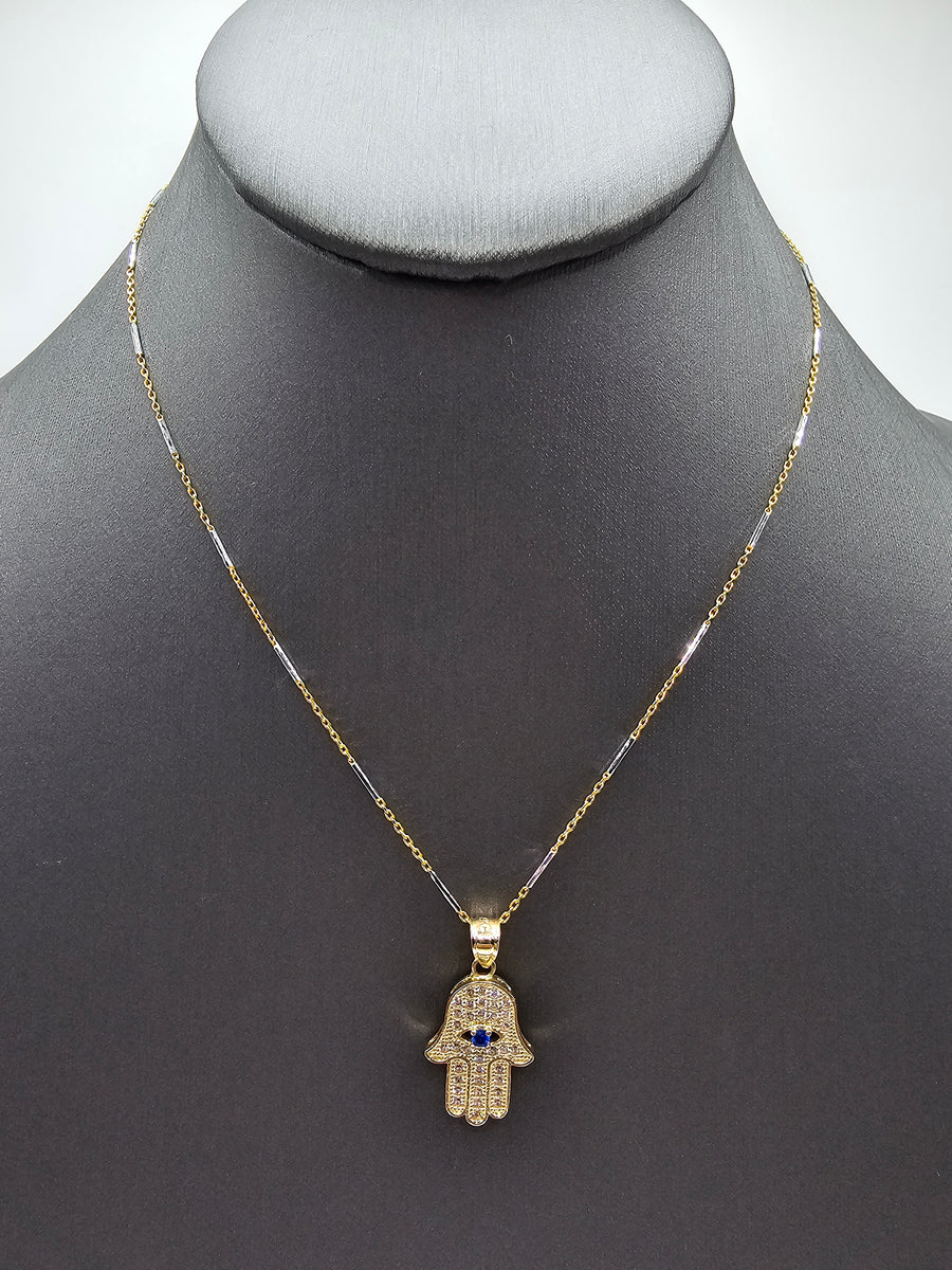 14k Gold Chain w/Pendant - Hamsa Hand – Jessyjewelryshop
