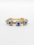14K Gold Ring - Blue Evil Eye