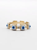 14K Gold Ring - Blue Evil Eye