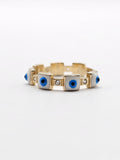 14K Gold Ring - Blue Evil Eye