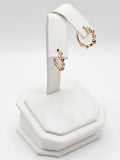 14K Gold Earrings - Red Evil Eyes