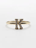 14K Gold Ring - Initial Letter "K"