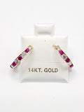14K Gold Earrings - Huggie Hoops