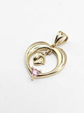 14k Gold Pendant - Heart w/Baby Foot