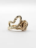 14K Gold Ring - Heart & Flower