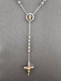 Sterling Silver 9245 Necklace - Virgin Mary w/Jesus on Cross