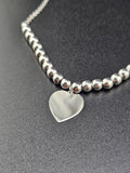 Sterling Silver 925 Bolo Bracelet - Heart