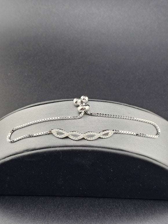 Sterling Silver 925 Bolo Bracelet - Infinity