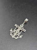 Sterling Silver 925 Pendant - Jesus on Anchor