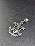 Sterling Silver 925 Pendant - Jesus on Anchor
