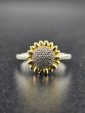 Sterling Silver 925 Ring - Sun Flower