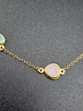 14k Gold Bracelet - Multi-Color Hearts