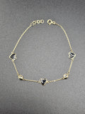 14k Gold Bracelet - Hearts