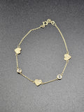 14k Gold Bracelet - Hearts