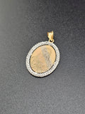 14k Gold Pendant - Double Sided Virgin Mary w/Jesus