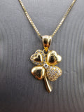 14k Gold Chain w/Pendant - Heart w/Flower Design
