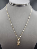14k Gold Chain w/Pendant - Flower