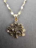 14k Gold Chain w/Pendant - Tree w/hearts
