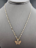 14k Gold Chain w/Pendant - Butterfly